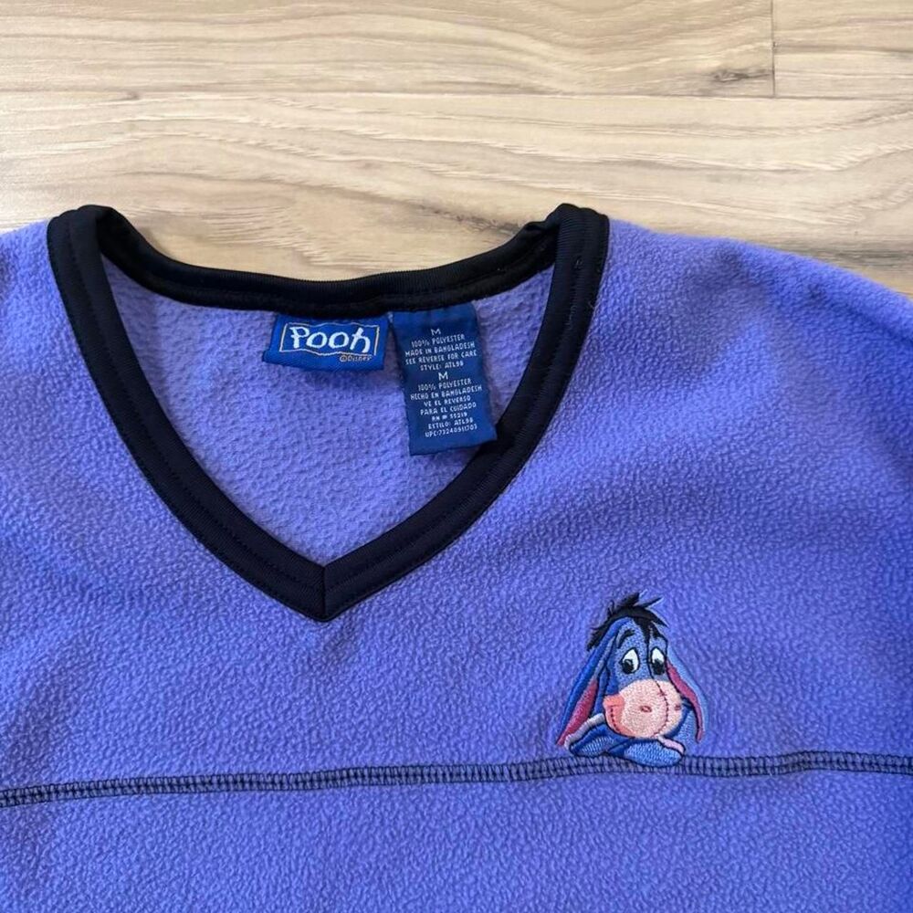 Vintage 00s Disney Eeyore purple fleece long sleeve embroidered size xl